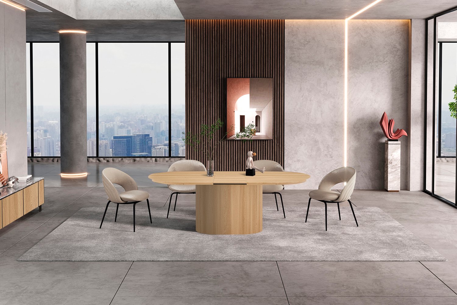 Table extensible 'Lagos' 180-220 cm Ovale Décor chêne naturel - Image 5