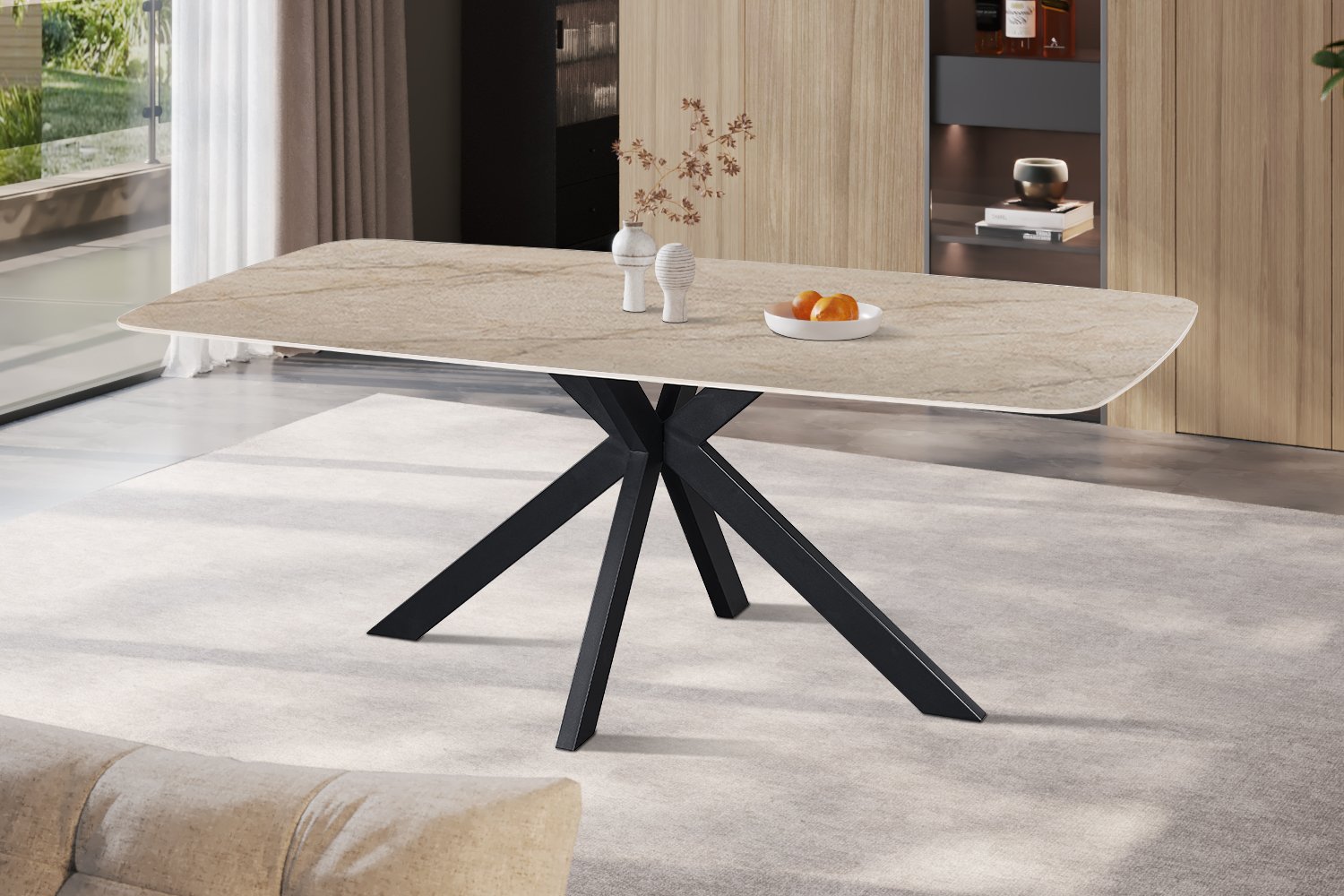Table 'Apollo' 200 cm Ovale Danoise Pierre Taj Mahal Beige - Image 2