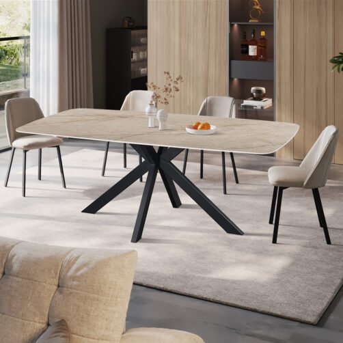 Table 'Apollo' 200 cm Ovale Danoise Pierre Taj Mahal Beige