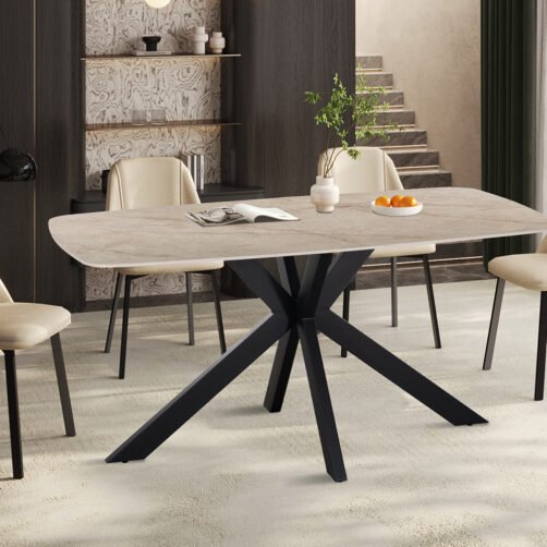 Table 'Apollo' 160 cm Ovale Danoise Pierre Taj Mahal beige