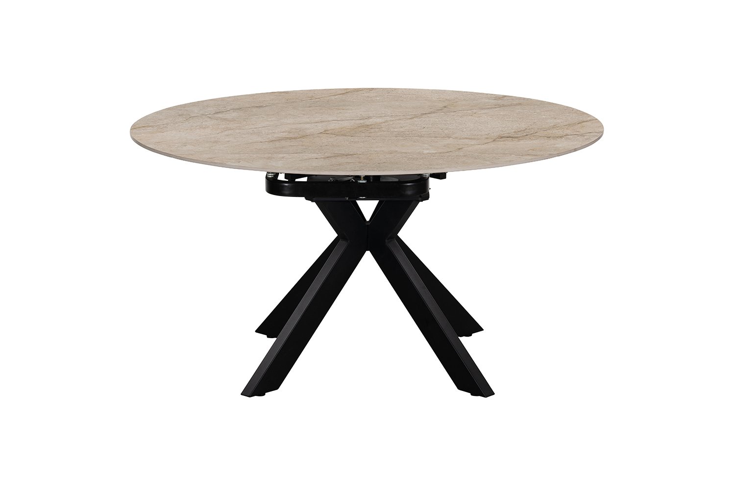 Table extensible 'Athena' Ronde 140-140x90 cm Pierre Taj Mahal Beige - Image 4
