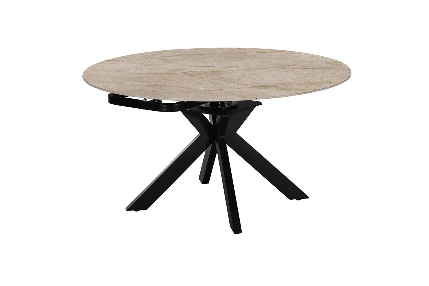 Table extensible 'Athena' Ronde 140-140x90 cm Pierre Taj Mahal Beige - Image 6