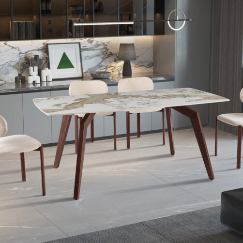 Table 'Alma' 180x90 cm Pierre Brillante Pandora - Pied noyer