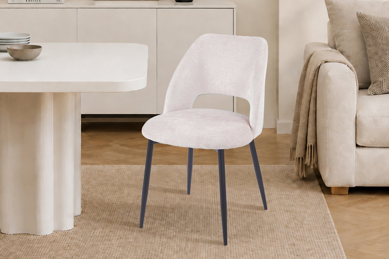 Chaise 'Arlo' Tissu Perfect Harmony Ecru