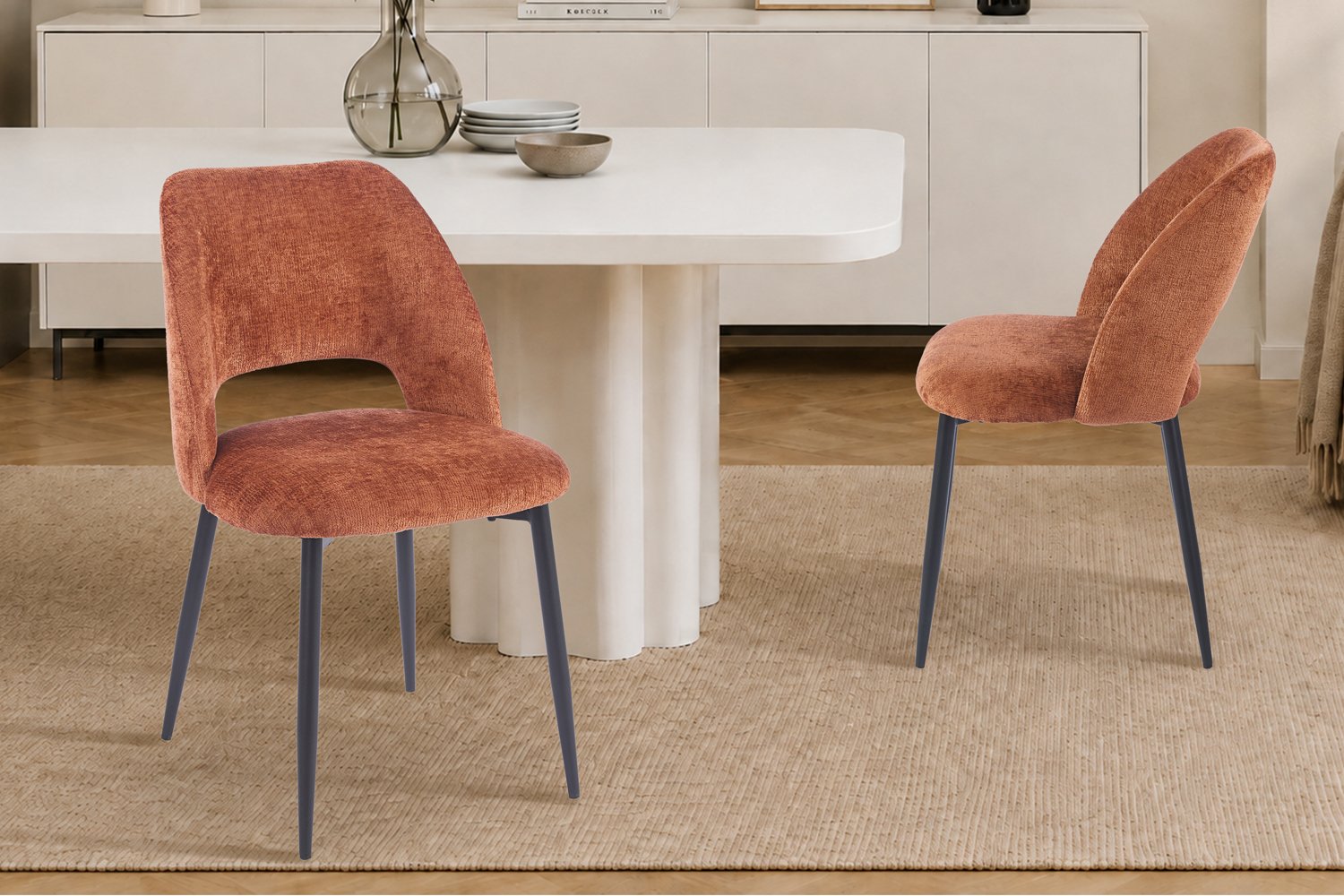 Chaise 'Arlo' Tissu Perfect Harmony Rouille - Image 2
