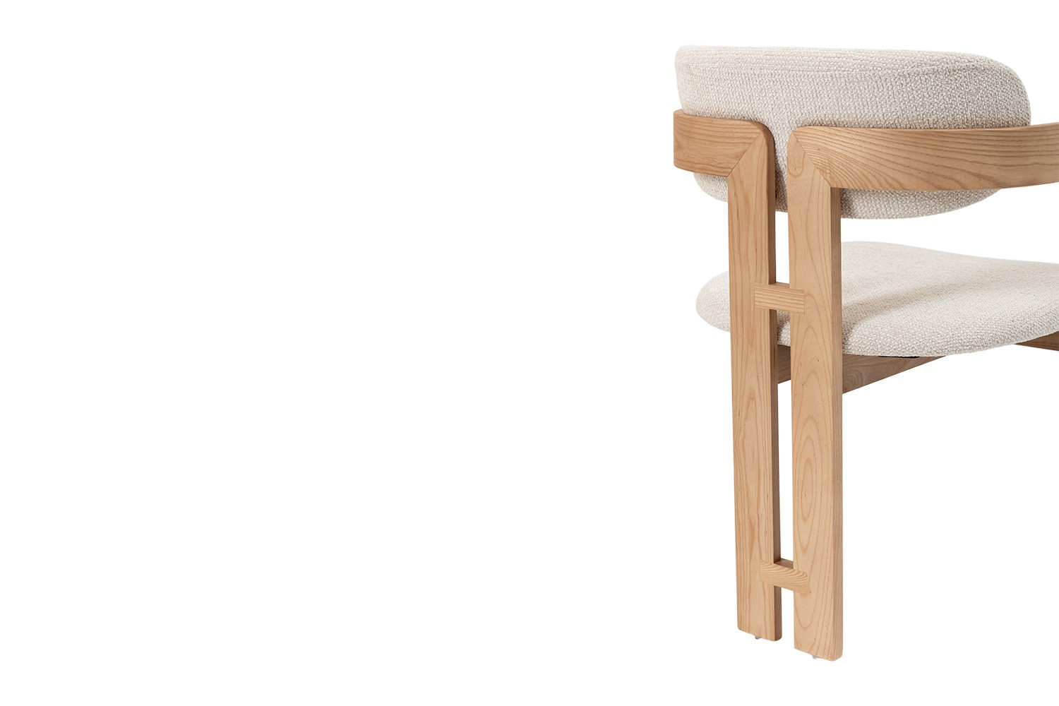Chaise 'Camille' Frêne Naturel Tissu Beige - Image 13