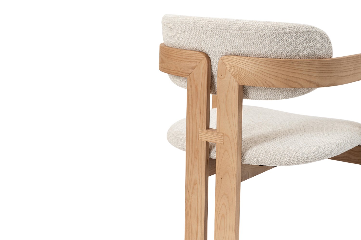 Chaise 'Camille' Frêne Naturel Tissu Beige - Image 16