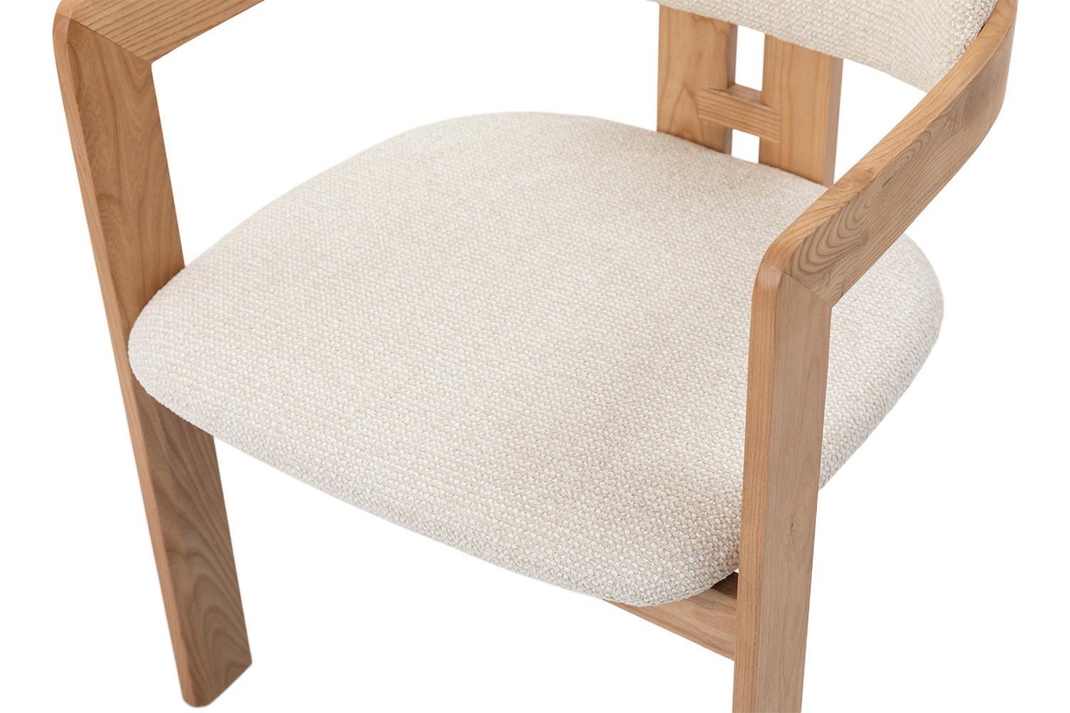 Chaise 'Camille' Frêne Naturel Tissu Beige - Image 18