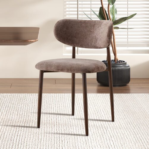 Chaise 'Nono' Noyer - Tissu Sable