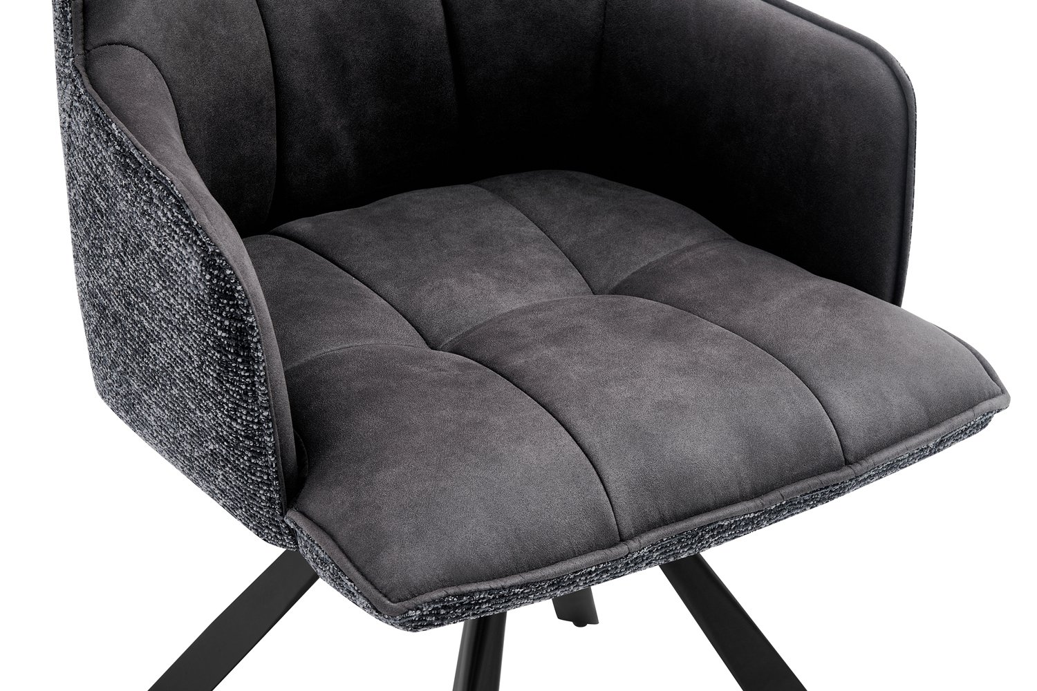 Chaise 'Solenne' Pivotante en tissu noir - Image 9