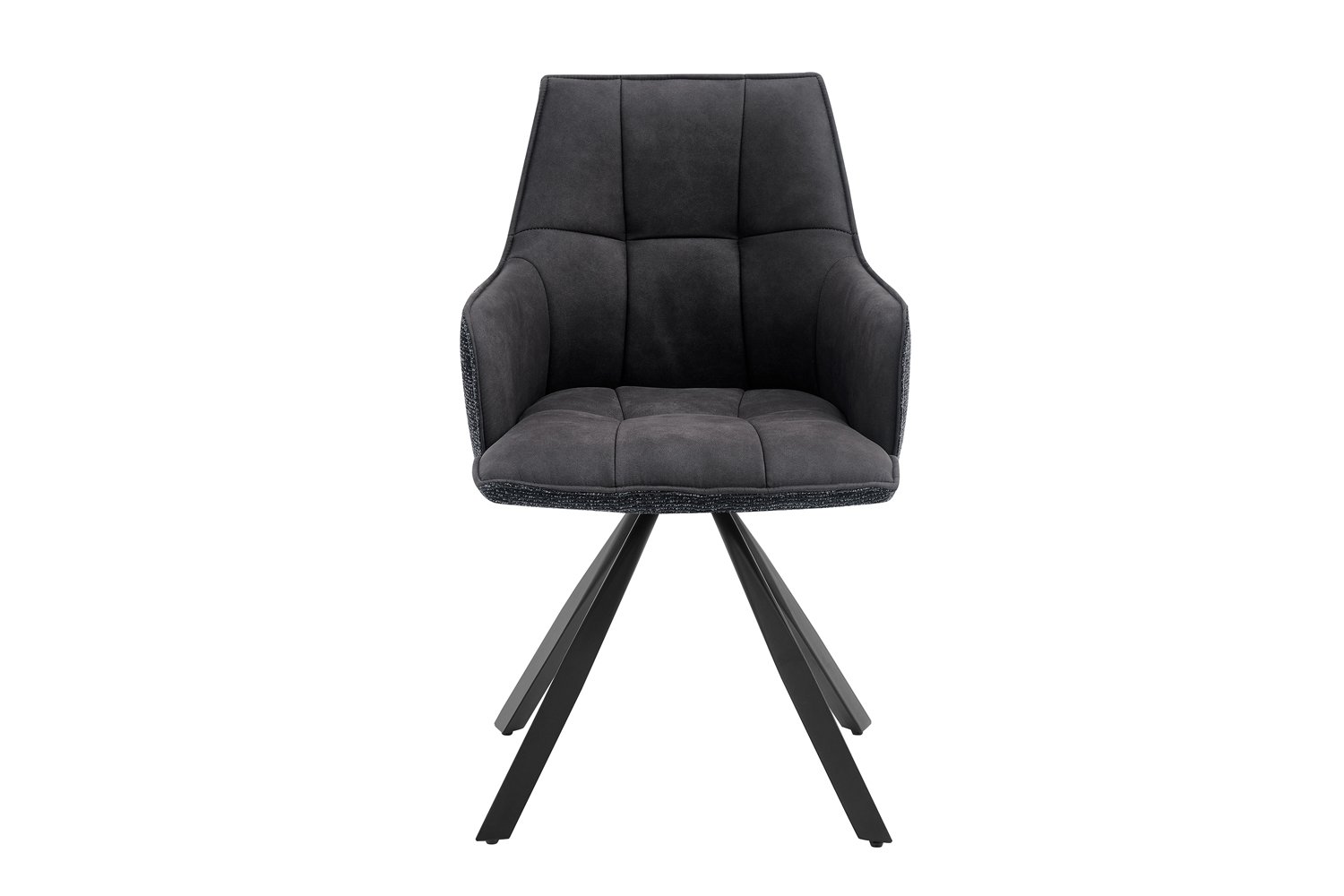 Chaise 'Solenne' Pivotante en tissu noir - Image 4