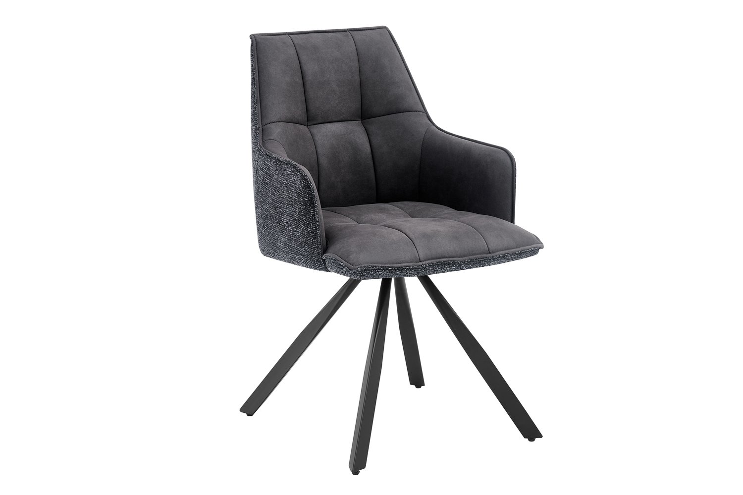 Chaise 'Solenne' Pivotante en tissu noir - Image 5
