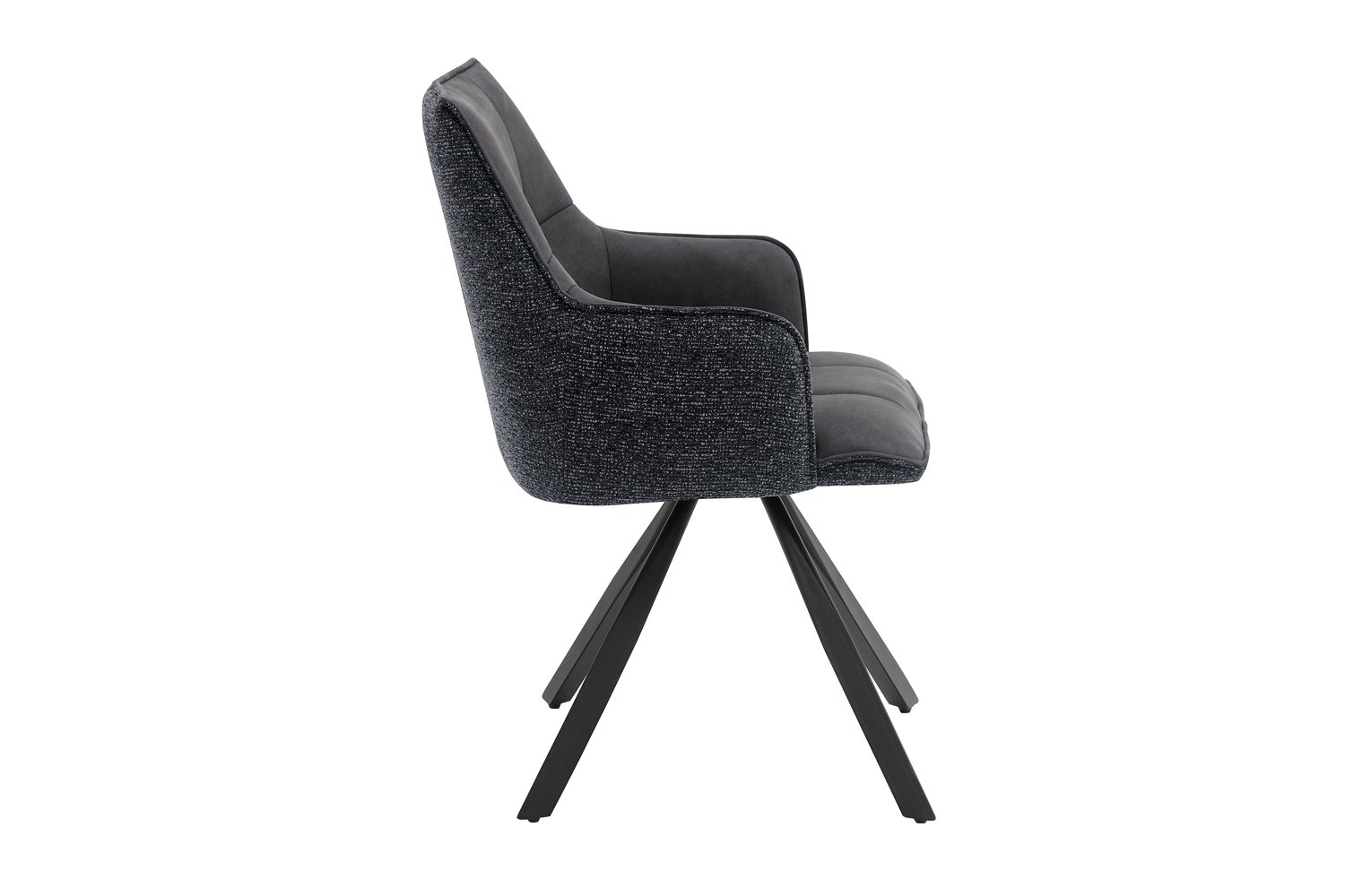 Chaise 'Solenne' Pivotante en tissu noir - Image 6