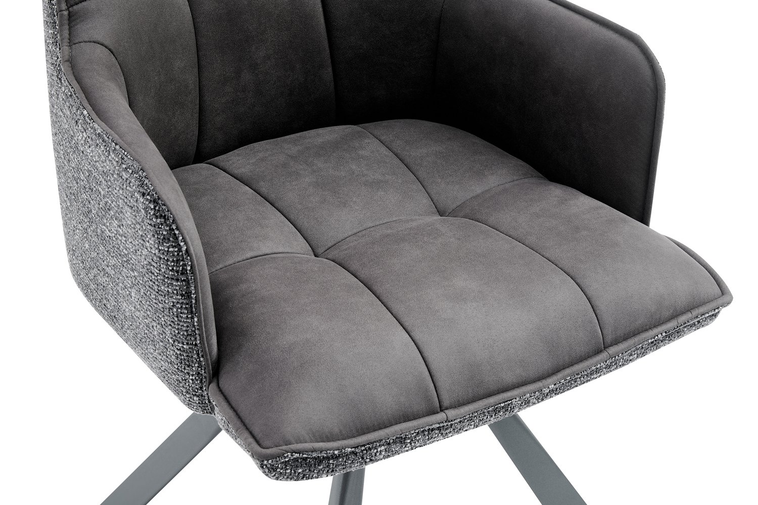 Chaise 'Solenne' Pivotante en tissu gris foncé - Image 9