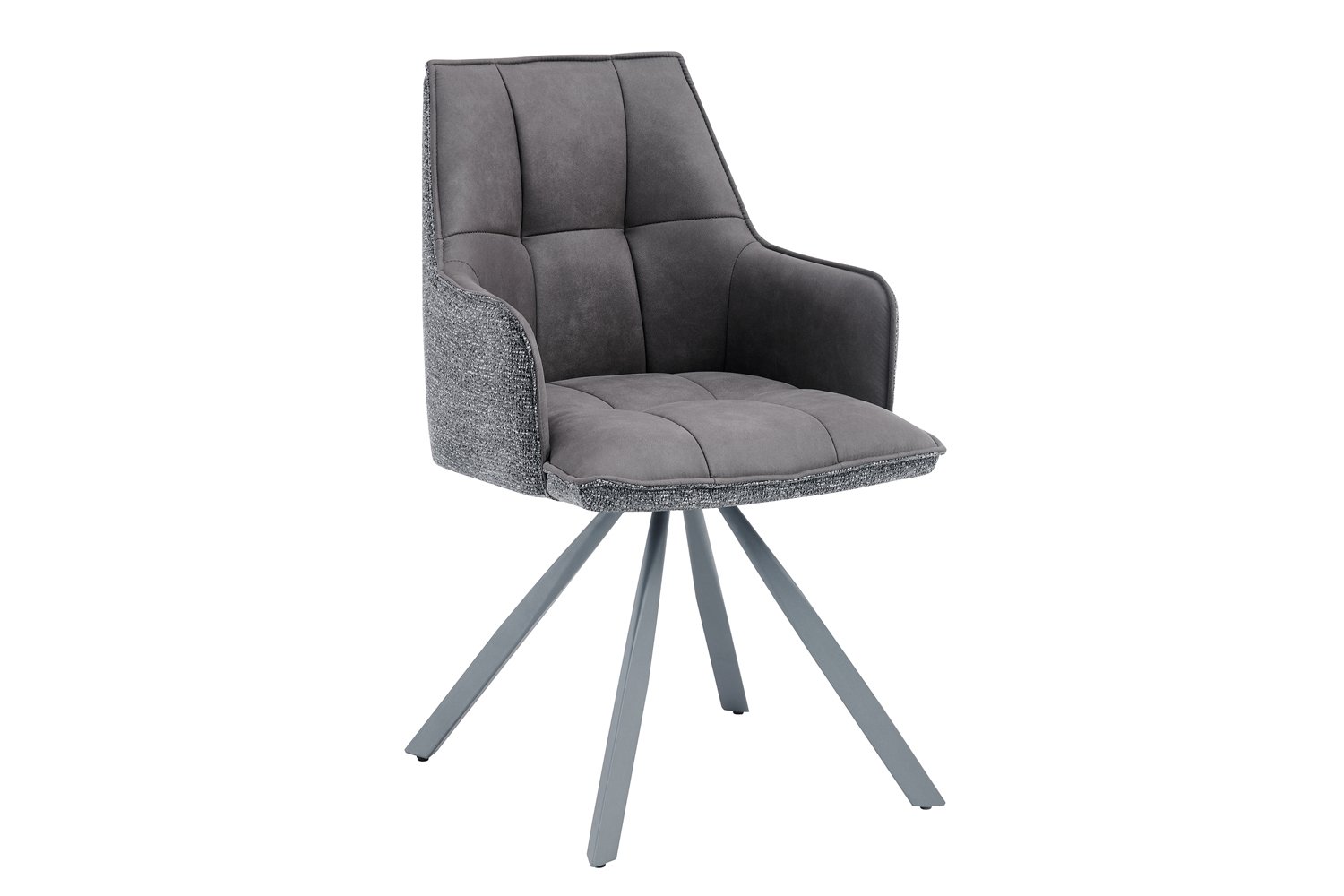 Chaise 'Solenne' Pivotante en tissu gris foncé - Image 5