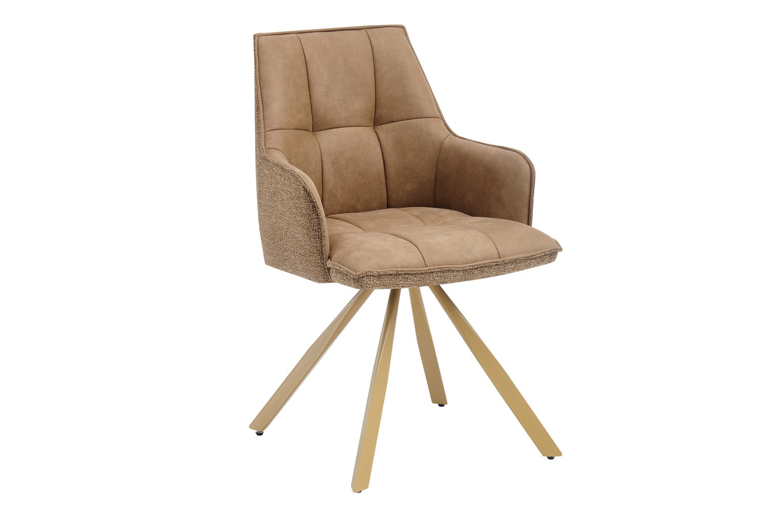 Chaise 'Solenne' Pivotante en tissu jaune - Image 5