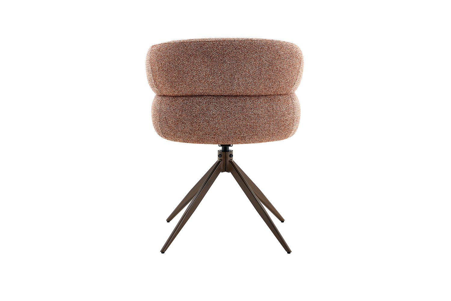 Chaise 'Leonie' Pivotante en tissu rouille - Pied Noyer - Image 7