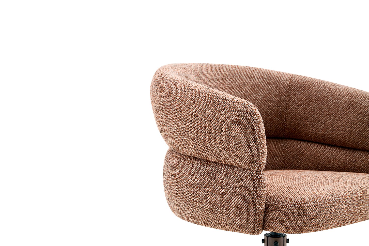 Chaise 'Leonie' Pivotante en tissu rouille - Pied Noyer - Image 8