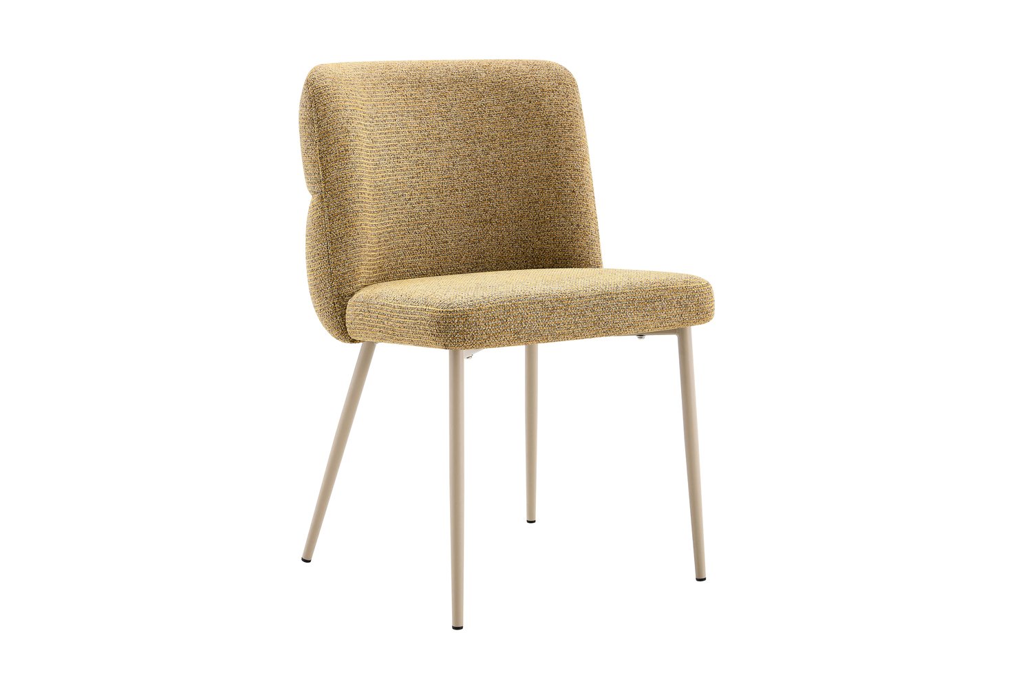 Chaise 'Alix' Tissu Jaune - Pied Beige - Image 5