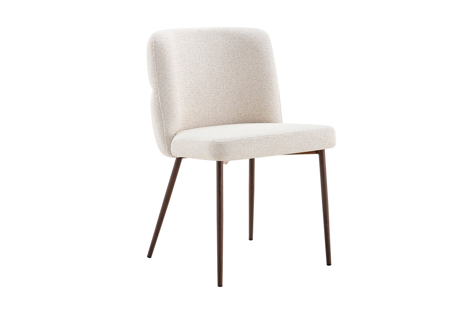 Chaise 'Alix' Tissu Beige - Pied Noyer - Image 5