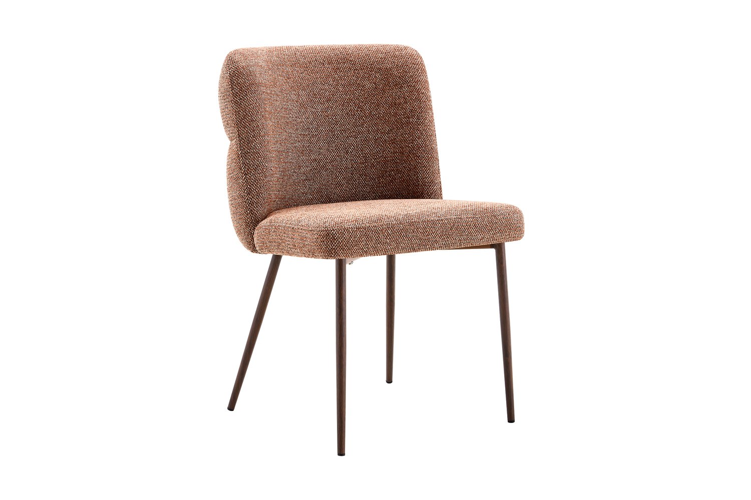 Chaise 'Alix' Tissu Rouille - Pied Noyer - Image 5
