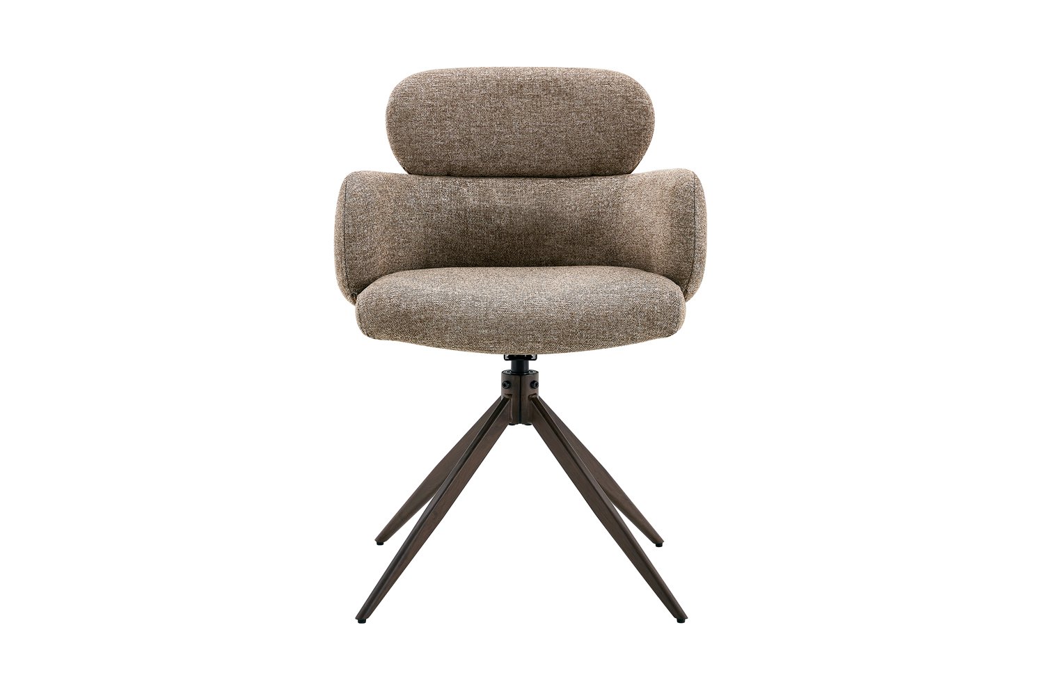 Chaise 'Roxane' noyer Pivotante en tissu poivre - Image 4