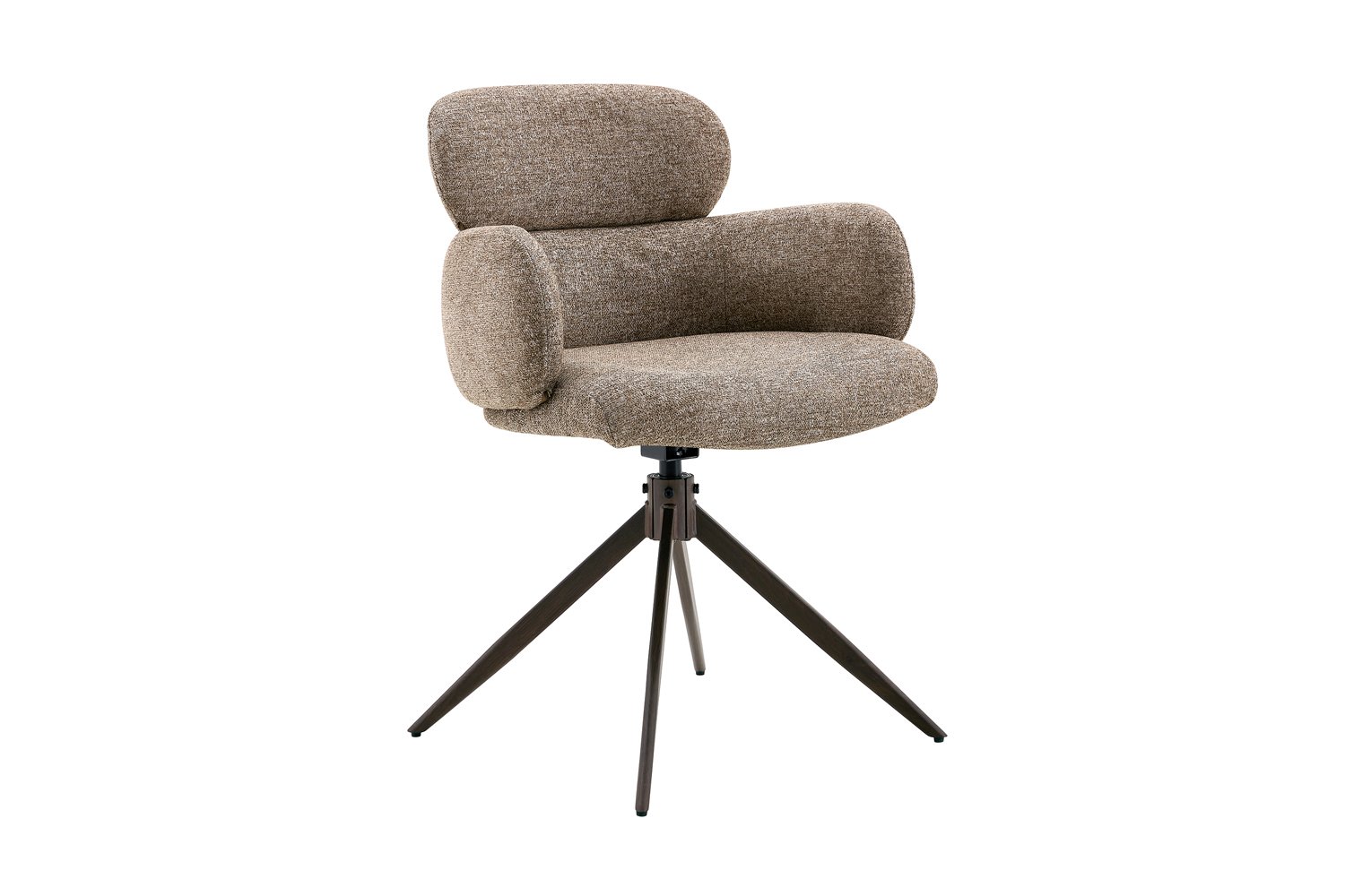 Chaise 'Roxane' noyer Pivotante en tissu poivre - Image 5
