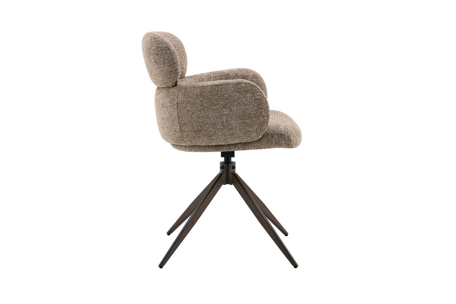 Chaise 'Roxane' noyer Pivotante en tissu poivre - Image 7