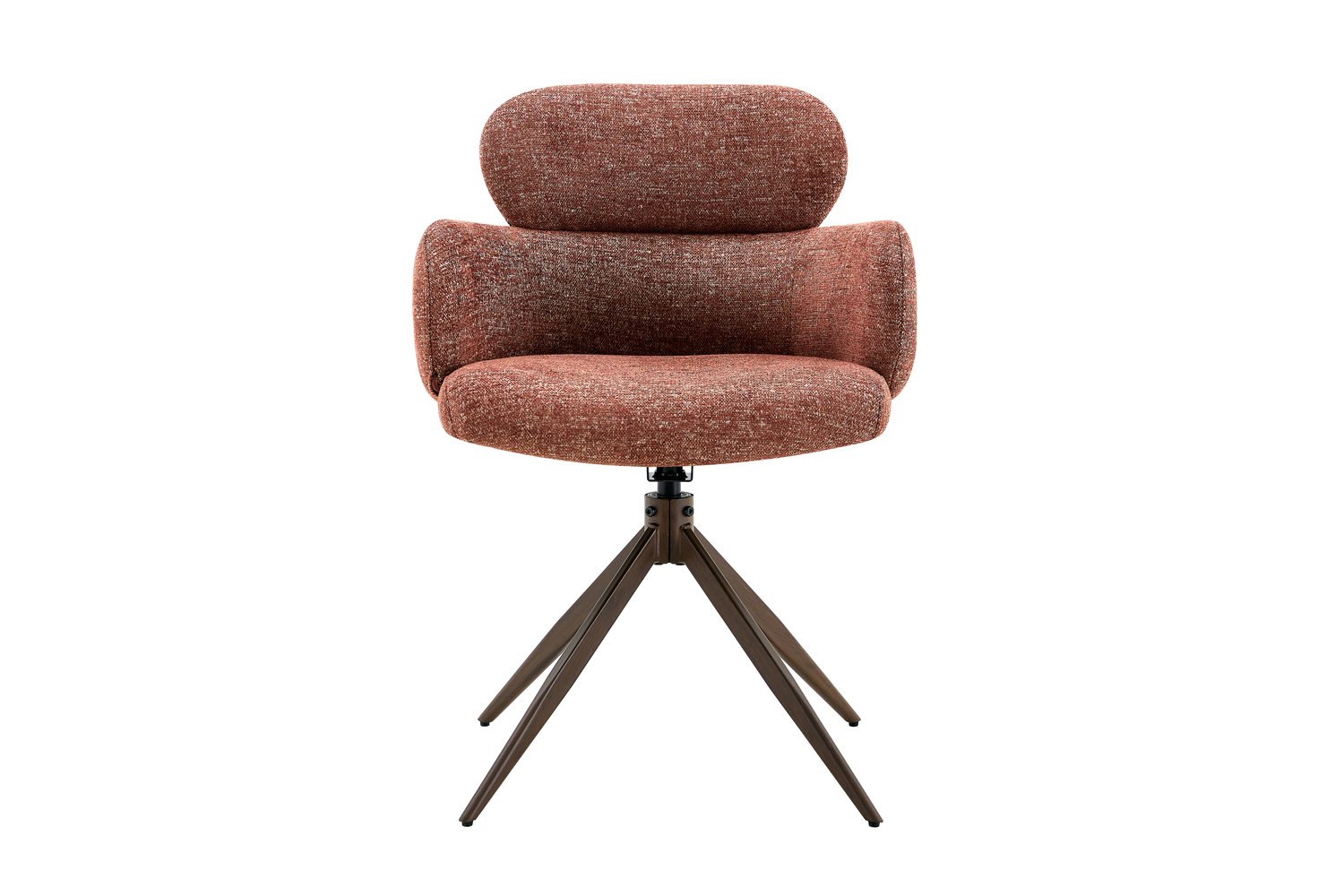 Chaise 'Roxane' noyer Pivotante en tissu rouille - Image 4