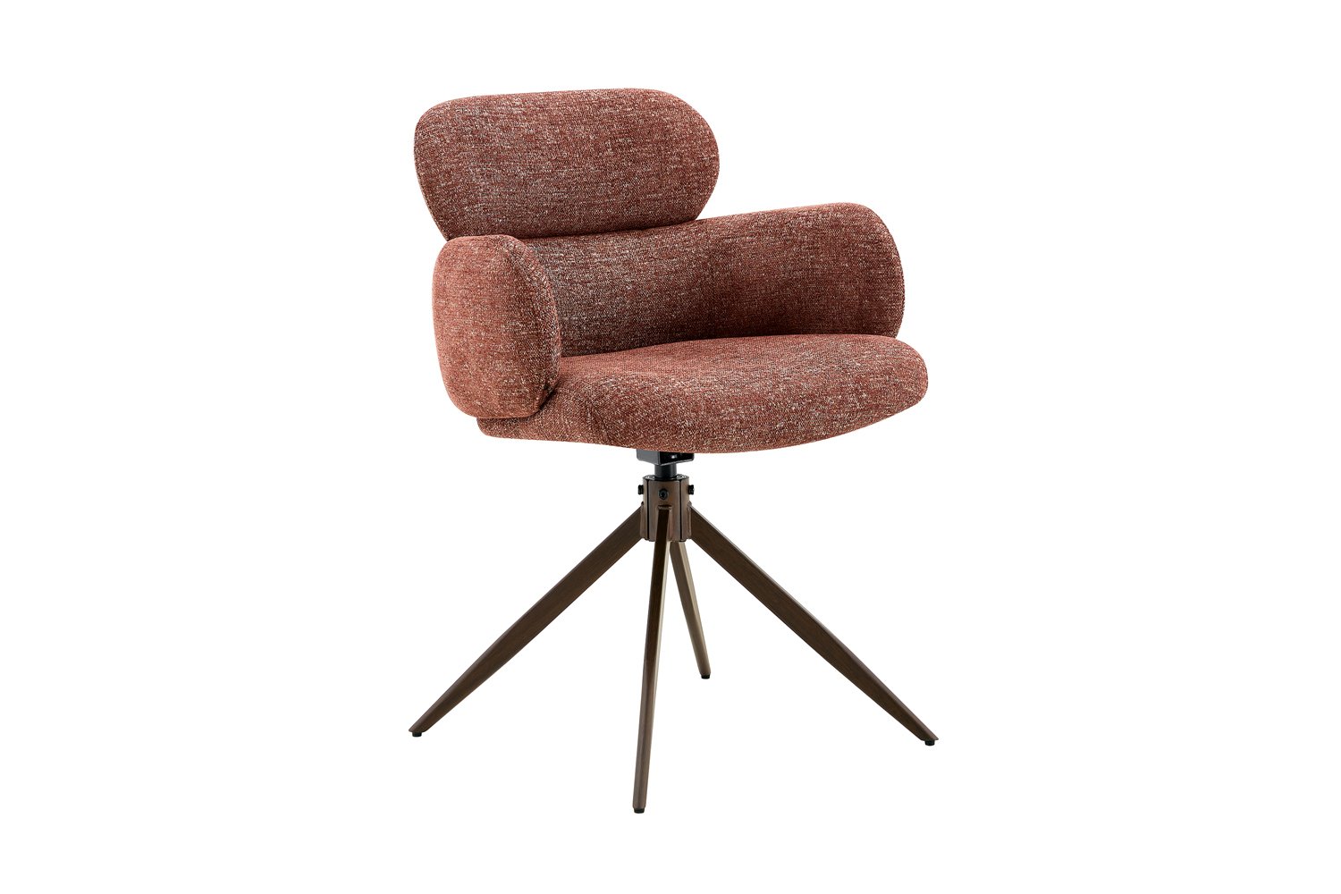 Chaise 'Roxane' noyer Pivotante en tissu rouille - Image 5