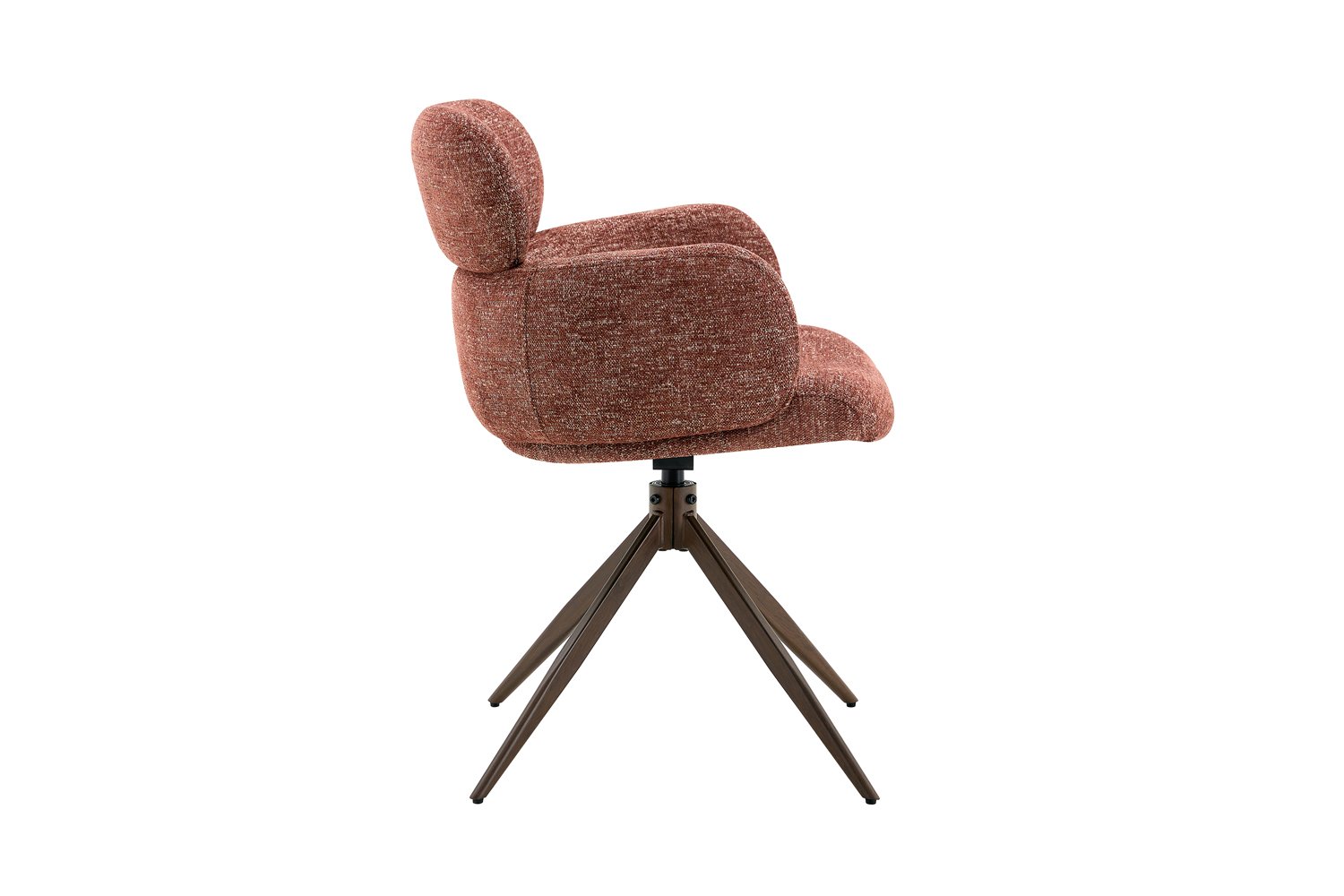 Chaise 'Roxane' noyer Pivotante en tissu rouille - Image 6