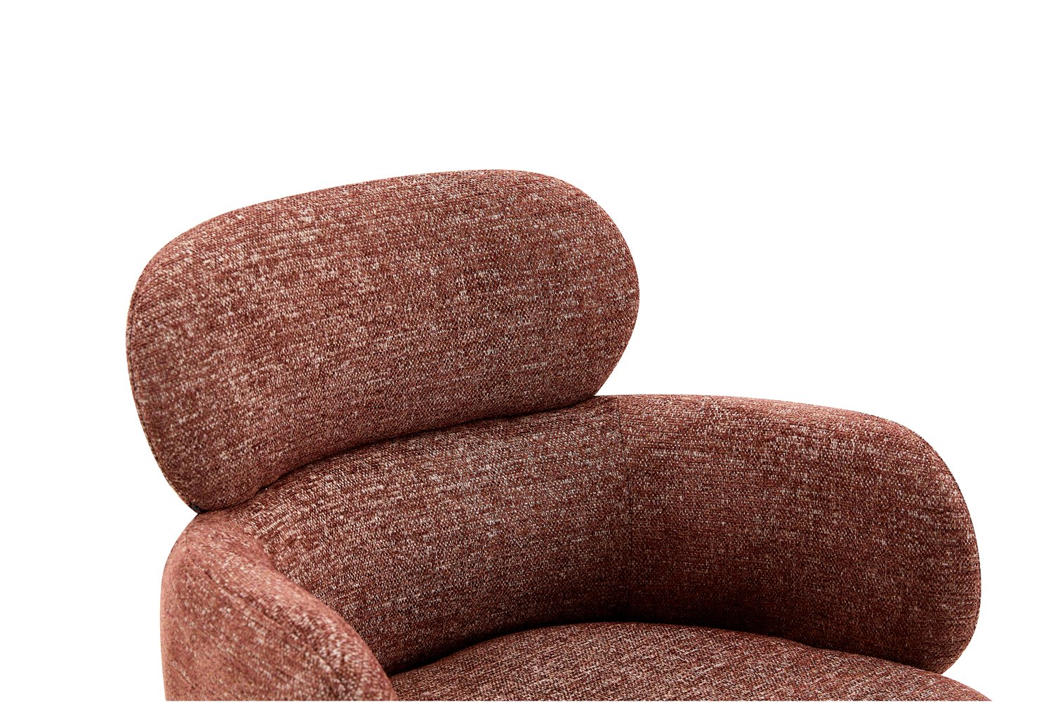 Chaise 'Roxane' noyer Pivotante en tissu rouille - Image 8