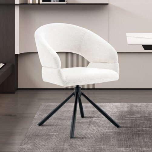 Chaise 'Amber' Pivotant en tissu Blanc