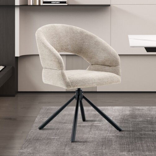 Chaise 'Amber' Pivotant en tissu Beige