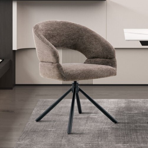 Chaise 'Amber' Pivotant en tissu Poivre