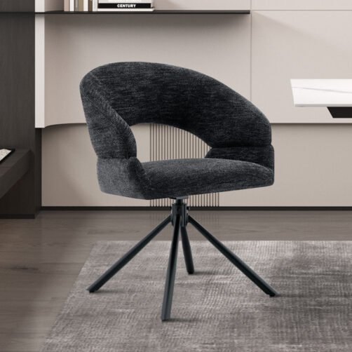 Chaise 'Amber' Pivotant en tissu Noir