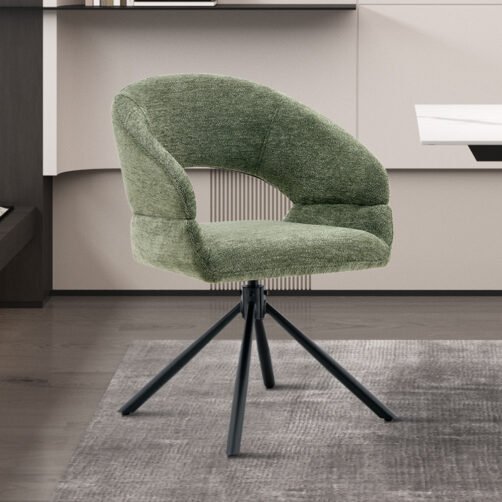 Chaise 'Amber' Pivotant en tissu Vert