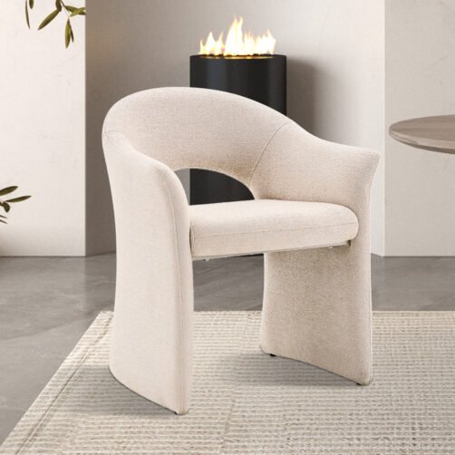 Chaise/Fauteuil en tissu beige "Charlotte"