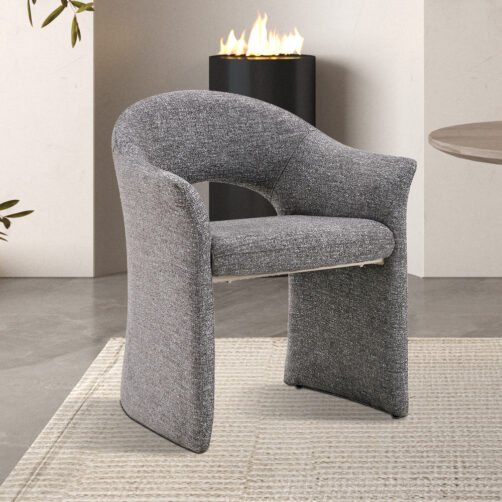 Chaise/Fauteuil en tissu gris "Charlotte"